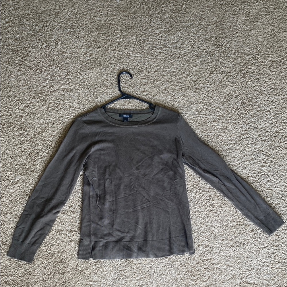 Alfani Green Fitted Long Sleeve Sweater